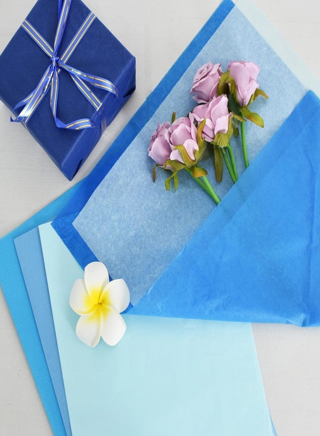 بيشيدا ورق تغليف هدايا من بيشيدا، 100 ورقة، سلسلة زرقاء، ورق تغليف لأكياس الهدايا، مقاس 14 × 20 بوصة، مناسب لأعياد الميلاد وحفلات الزفاف والتخرج والأعمال اليدوية والزهور في المناسبات (سلسلة زرقاء). - Image 2